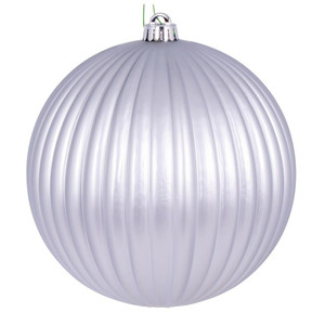 Vickerman N222507DMV 8" Silver Matte Lined Ball Ornament