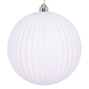 Vickerman N222511DMV - 8 inch White Matte Ball Outdoor Christmas Ornament
