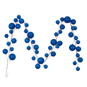 Vickerman N222802 - 10 ft Blue Ornament Garland - Unlit