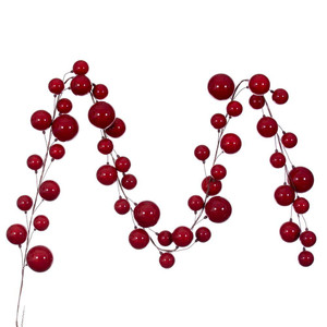 Vickerman N222803 - 10 ft Red Ornament Garland - Unlit