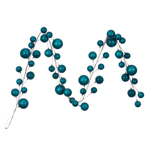 Vickerman N222841 - 10 ft Dark Teal Ornament Garland - Unlit