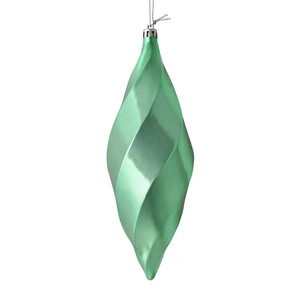Vickerman M183144S - 8 inch Seafoam Shiny Finial Christmas Ornament - 6 Pack