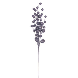 Vickerman QG226787 - 27 in. Pewter Multi Ball Glitter Artificial Spray - 4 Pack