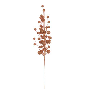 Vickerman QG226788 - 27 in. Copper Multi Ball Glitter Artificial Spray - 4 Pack