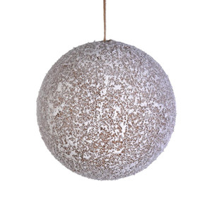 Vickerman RN199511 - 3 inch Beige Glitter Ball Christmas Ornament - 6 Pack