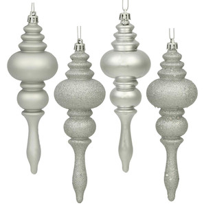 Vickerman N500207 7" Silver Finial 4 Finish Asst 8/Bx