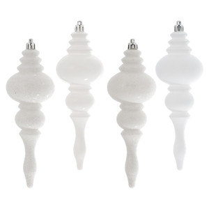 Vickerman N500211 7" White Finial 4 Finish Asst 8/Bx