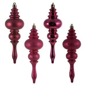 Vickerman N500221 7" Berry Red Finial 4 Finish Asst 8/Bx