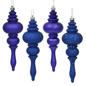 Vickerman N500222 7" Cobalt Blue Finial 4 Finish Asst 8/Bx 