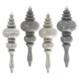 Vickerman N500225 - 7 inch Limestone Finial Christmas Ornament - 8 Pack