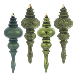 Vickerman N500264 7" Moss Green Finial 4 Finish Asst 8/Bx