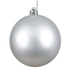 Vickerman N590607DMV - 2.4 inch Silver Matte Ball Outdoor Christmas Ornament - 24 Pack