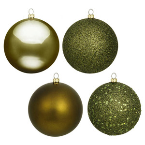 Vickerman N590614 - 2.4 inch Olive Glitter Ball Christmas Ornament - 24 Pack