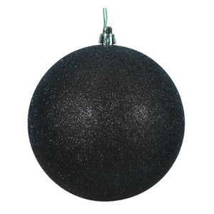 Vickerman N590617DG - 2.4 inch Black Glitter Ball Christmas Ornament - 24 Pack