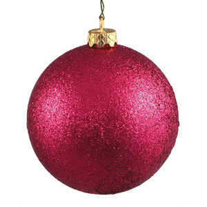 Vickerman N590619DG - 2.4 inch Wine Glitter Ball Christmas Ornament - 24 Pack