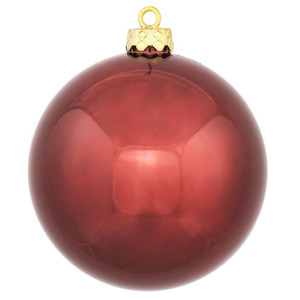 Vickerman N590619DSV - 2.4 inch Wine Shiny Ball Outdoor Christmas Ornament - 24 Pack