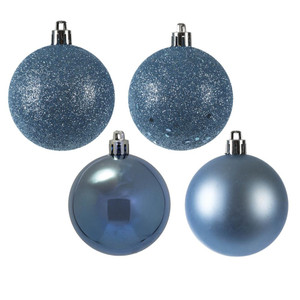 Vickerman N590629 - 2.4 inch Periwinkle 4-Finish Ball Christmas Ornament - 24 Pack