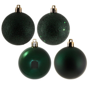 Vickerman N590674 - 2.4 inch Midnight Green 4-Finish Ball Christmas Ornament - 24 Pack