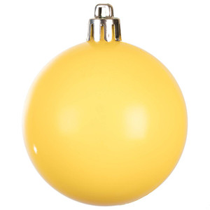 Vickerman N590678DSV - 2.4 inch Yellow Shiny Ball Outdoor Christmas Ornament - 24 Pack