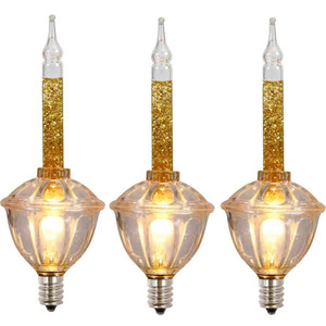 Vickerman V490775 Gold Glitter Bubble Light Replacement Bulbs