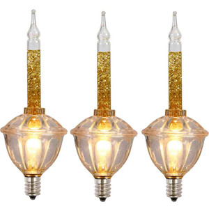 Vickerman V490775 Gold Glitter Bubble Light Replacement Bulbs