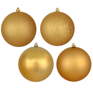 Vickerman N590733 - 2.75 inch Copper Gold 4-Finish Ball Christmas Ornament - 20 Pack