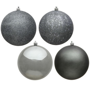 Vickerman N590787 - 2.75 inch Pewter Assorted Finish Ball Christmas Ornament - 20 Pack