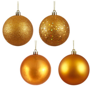 Vickerman N590830 3" Ant. Gold 4 Finish Ball Asst 16/Bx