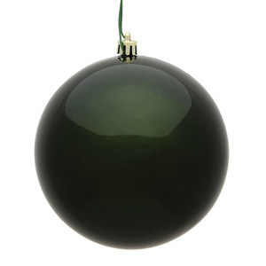 Vickerman N590864DCV - 3 inch Moss Green Candy Ball Outdoor Christmas Ornament - 12 Pack
