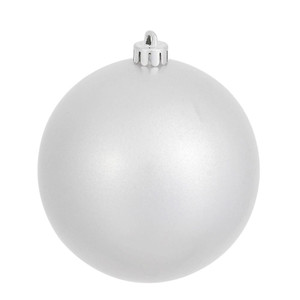 Vickerman N591007DCV - 4 inch Silver Candy Ball Christmas Ornament - 6 Pack
