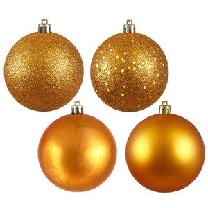 Vickerman N591030A 4" Ant. Gold 4 Finish Ball Asst 12/Bx