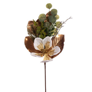 Vickerman FT224529 - 29 in. White Gold Magnolia Artificial Spray