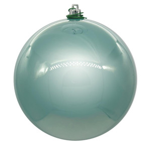 Vickerman N591040DPV - 4 inch Frosty Mint Pearl Ball Outdoor Christmas Ornament - 6 Pack
