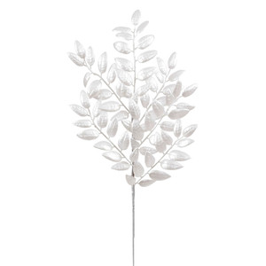 Vickerman L147901 - 22 in. White Glitter Honey Locust Artificial Spray - 6 Pack