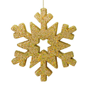 Vickerman L180308 - 12 inch Gold Glitter Snowflake Christmas Ornament