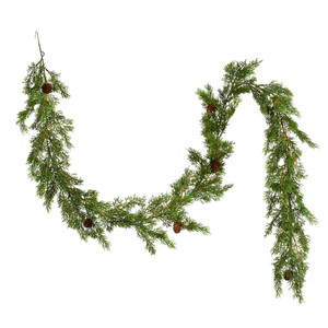 Vickerman L190212 - 5.17 ft Green Cypress Christmas Garland - Unlit