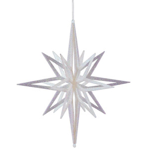 Vickerman M148311 16" White 3D Glitter Star