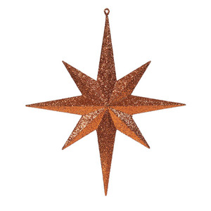 Vickerman M167518 - 15.75 inch Burnished Orange Glitter Star Christmas Ornament