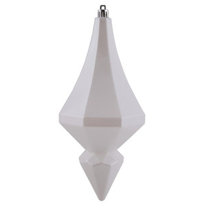 Vickerman MC191011D 8" White Candy Diamond Finial 2/Bag