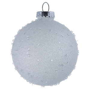 Vickerman N185211 4.75" White Ice Ball Ornament 4/Bag
