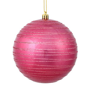 Vickerman N187645D 4" Mauve Candy Glitter Ball 4/Bag