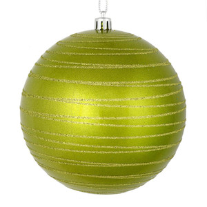  Vickerman N187673D 4" Lime Candy Glitter Ball 4/Bag 