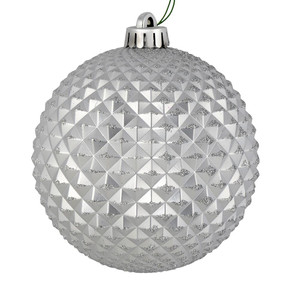  Vickerman N188407D 2.75" Silver Durian Glitter Ball 12/Bag 