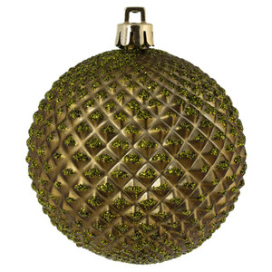 Vickerman N188414D 2.75" Olive Durian Glitter Ball 12/Bag