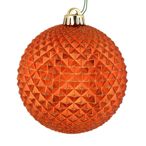 Vickerman N188418D - 2.75 inch Burnished Orange Glitter Ball Christmas Ornament - 12 Pack