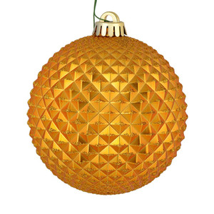 Vickerman N188430D - 2.75 inch Antique Gold Glitter Ball Christmas Ornament - 12 Pack