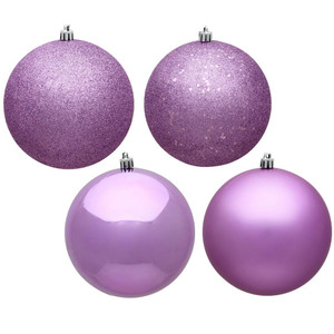 Vickerman N591269A - 4.75 inch Orchid 4-Finish Ball Christmas Ornament - 4 Pack