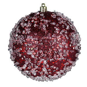 Vickerman N190219D 4.75" Wine Glitter Hail Ball 4/Bag