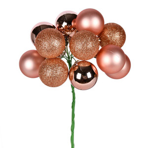 Vickerman N192558 12" Rose Gold Ball Ornament Pick 4/Bg