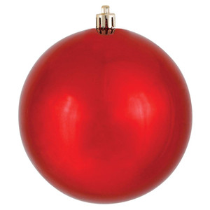 Vickerman N591503DSV 6" Red Shiny Ball UV Drilled 4/Bag